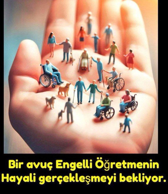 <a href="/RTErdogan/">Recep Tayyip Erdoğan</a> Engelli Öğretmenler'in katkıları, eğitimde çeşitliliği artırır. .
<a href="/RTErdogan/">Recep Tayyip Erdoğan</a> 
<a href="/Yusuf__Tekin/">Yusuf Tekin</a> 
<a href="/cbsbb/">T.C. Cumhurbaşkanlığı Strateji ve Bütçe Başkanlığı</a>
<a href="/tcmeb/">Millî Eğitim Bakanlığı</a> 
<a href="/zorlu77/">Prof.Dr.Kürşad ZORLU</a>
"Engelli Öğretmenler Atansın"
#EngelliÖğretmeneŞubattaAtama