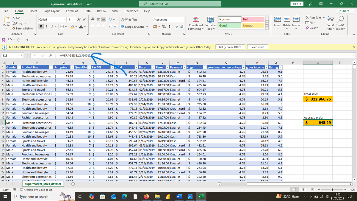 makinde_996's tweet photo. This day 3 of the data challenge and today, what i have done is to return the total sales and average order value of the dataset given.
@easytech365, #easytechbootcamp, #easytech365, #Easy_p5 https://t.co/3qJIWAmU0i