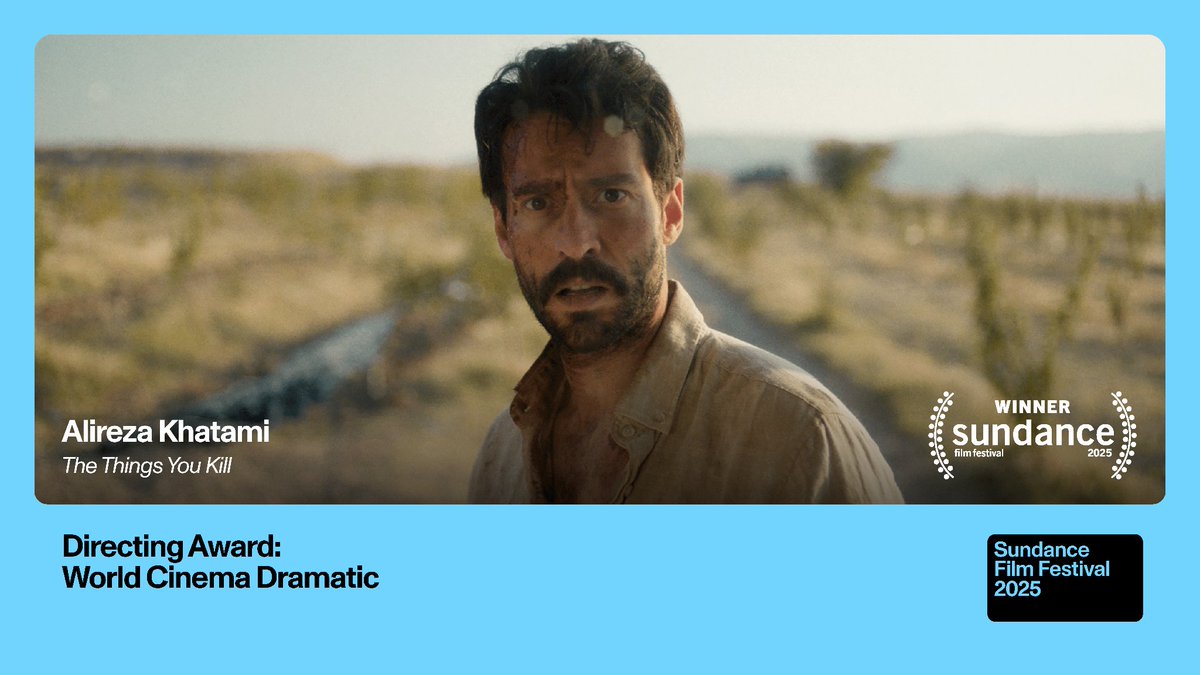 sundancefest's tweet photo. 🏆The Directing Award: World Cinema Dramatic goes to Alireza Khatami @aliresakhatami for “The Things You Kill." https://t.co/Z7ils4ODxO
