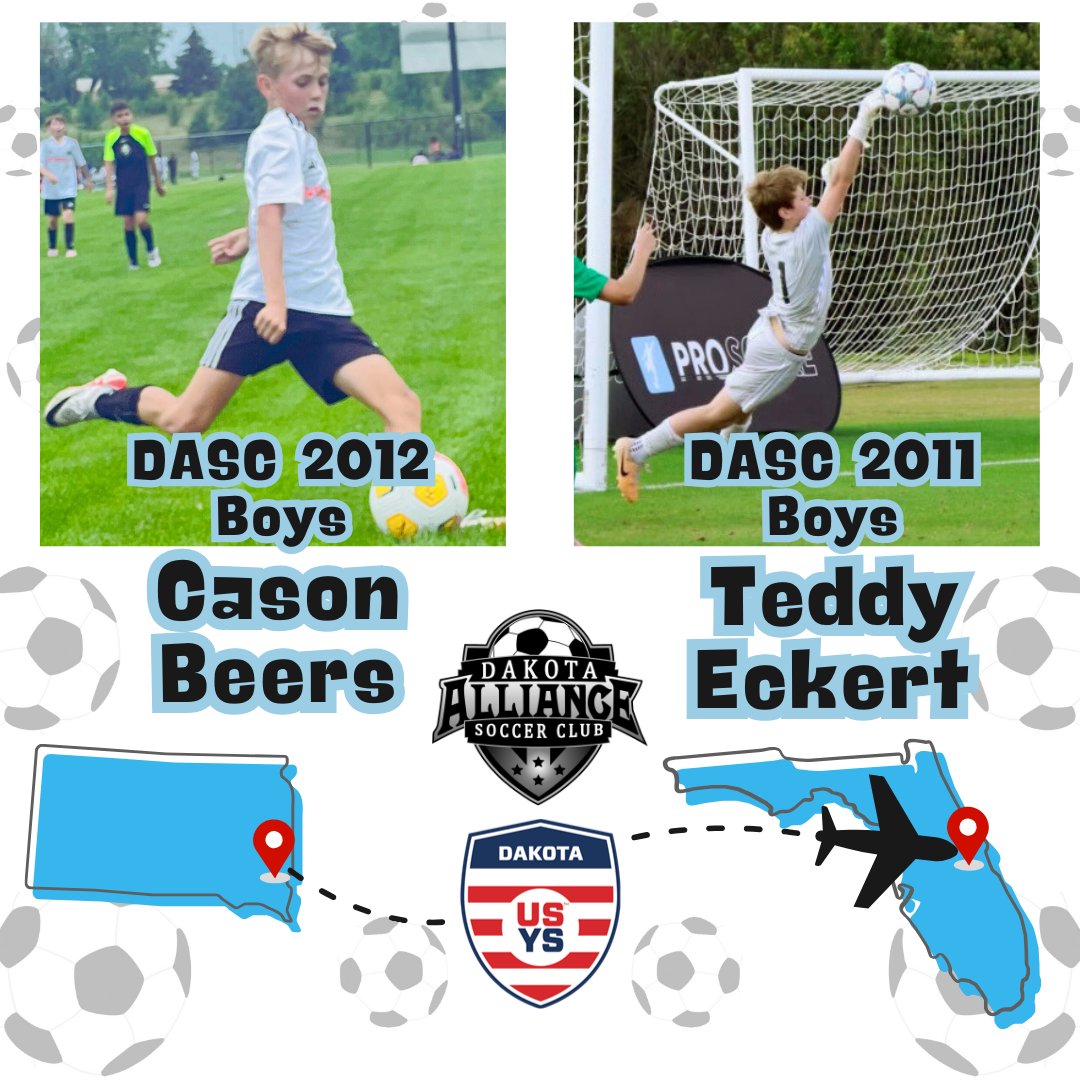 Dakota_Alliance's tweet photo. Not 1, but 2, DASC Boys were selected to represent the ODP Midwest team at the 2025 Interregional event in Florida!
Congratulations to Teddy Eckert (2011) and Cason Beers (2012).
We are so proud of you guys.
Have fun and enjoy the experience.
#odp
#interregionals
#morethanaclub https://t.co/LKRi7W0DQV