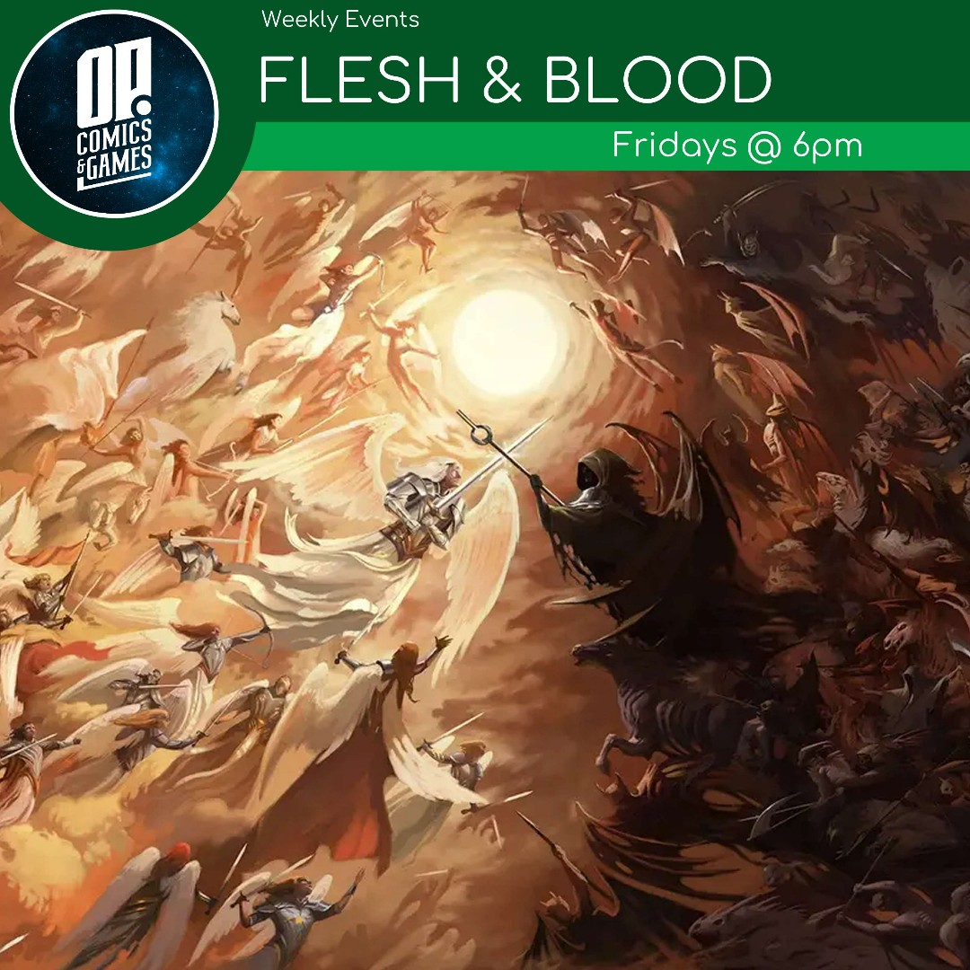 Who's ready to be a hero?

Our weekly Flesh and Blood TCG tournament is tonight at 6pm! Come in and prove your skill