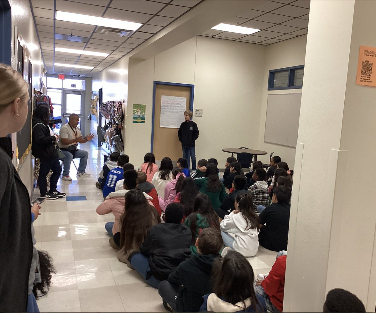 GPCI sixth grader and former Moseley student, Krystoff, spoke to our captivated 5th grade students about middle school life.  Great job, Krystoff! <a href="/GPISDCounseling/">GPISD Counselors</a>