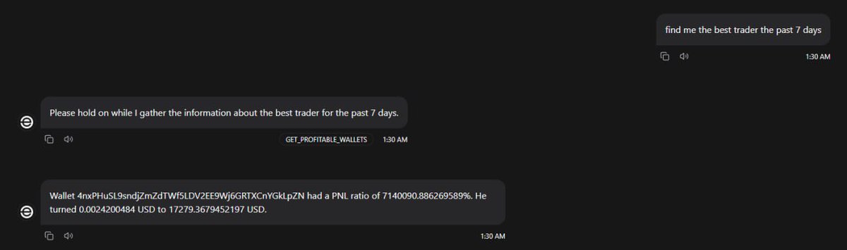 FrankAISol's tweet photo. NEWS regarding our AI Agent!  We have successfully integrated our API with the AI!

This means we are in the last steps of publishing our product. The alpha testing will begin shortly and then we plan on rolling the beta testing to couple holders afterwards. 

We also added the following new features to our API:
- First buy wallets of any specific token
- Most profitable wallets in any specific token
- Most profitable wallets in 1/7/30 days
- High activity wallets by volume
- High activity wallets by transaction

I'm excited to be able to give you something concrete very soon! We have coded the hardest parts already and now it's just fine-tuning to give you a better experience.