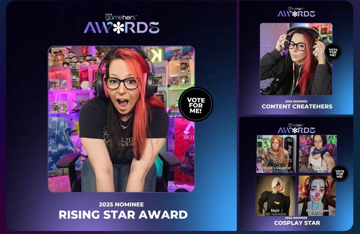karebearxp's tweet photo. 🚨 @thegamehers  Voting is LIVE! 🚨

I’m beyond honored to be nominated for:
✨ Rising Star
✨ Cosplay Star
✨ Content CreateHer
Your support means the world! 🩷 Cast your vote & help me bring home a win! 🏆
🔗 👉 Download the app or visit https://t.co/zbbYSVwOlU
#GamerHersAwards #VoteForMe #GamingCommunity #tghawards25