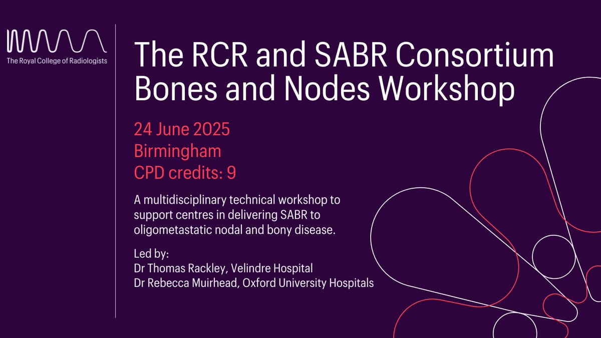 The Royal College of Radiologists (@rcradiologists) on Twitter photo Sharpen your radiotherapy skills ✅
Learn from leading experts ✅
Take part in hands-on outlining workshops ✅
Bookings are now open for our multidisciplinary radiotherapy workshop! Secure your spot: tinyurl.com/28bteyv4
<a href="/SCoRMembers/">SCoR Members</a> Sharpen your radiotherapy skills ✅
Learn from leading experts ✅
Take part in hands-on outlining workshops ✅
Bookings are now open for our multidisciplinary radiotherapy workshop! Secure your spot: tinyurl.com/28bteyv4
<a href="/SCoRMembers/">SCoR Members</a>