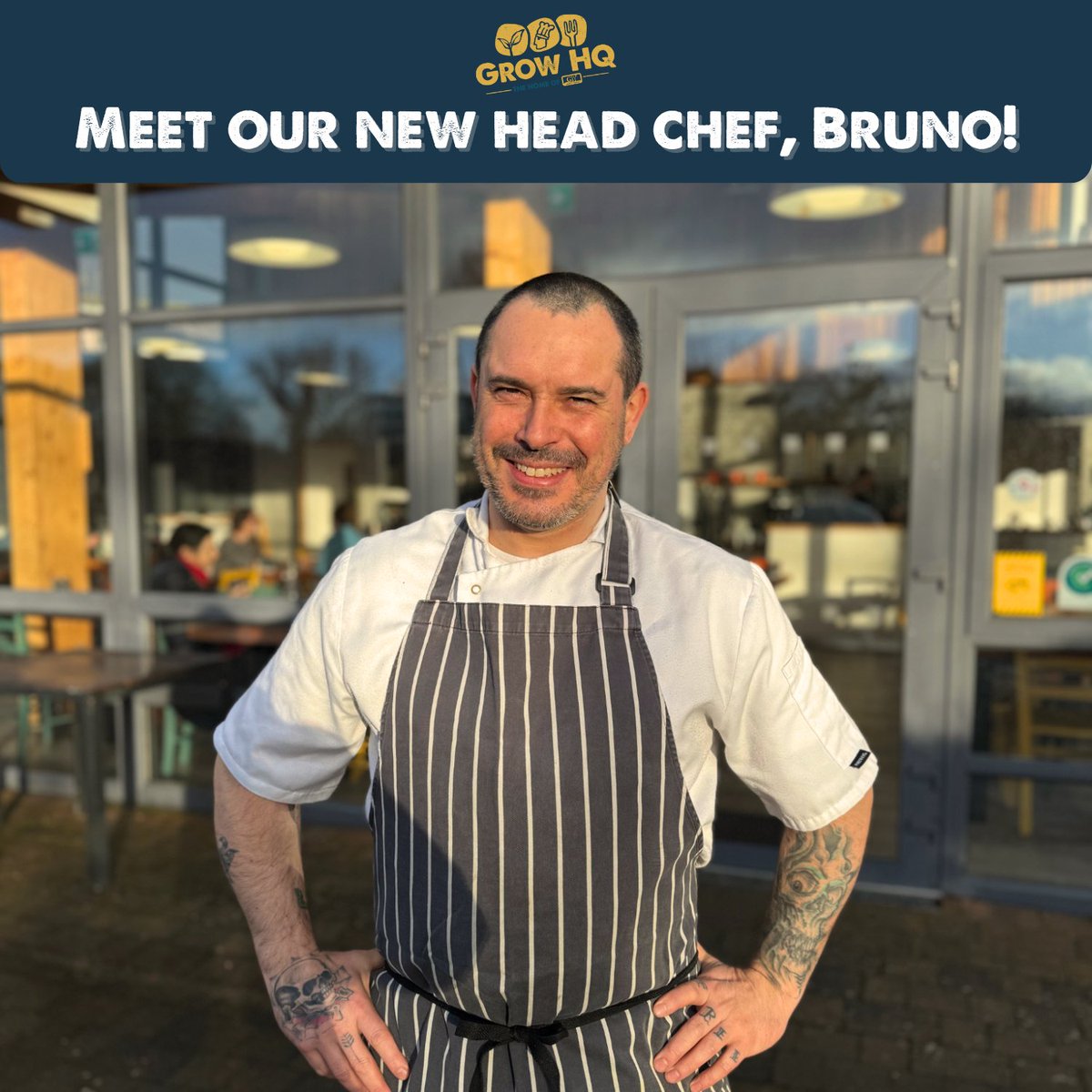 🌱We're delighted to introduce Bruno, a highly accomplished chef to lead the kitchen at GROW HQ. Originally from Spain, Bruno brings over 20 years of international culinary experience, we can’t wait for you to taste his incredible creations at GROW HQ!