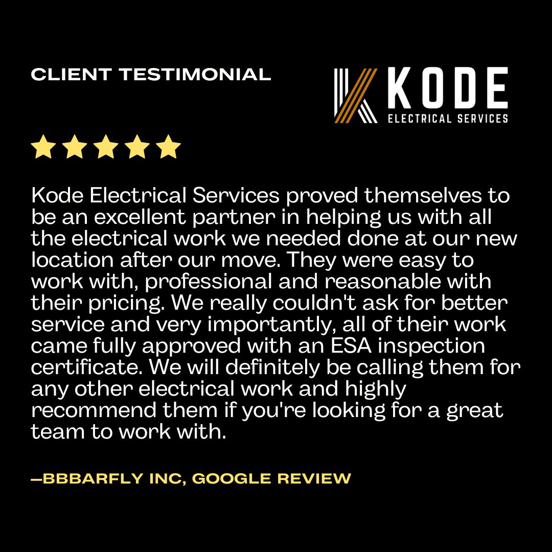 KodeElectricYGK's tweet image. Just some of what our clients say about us #PoweringYourProjects