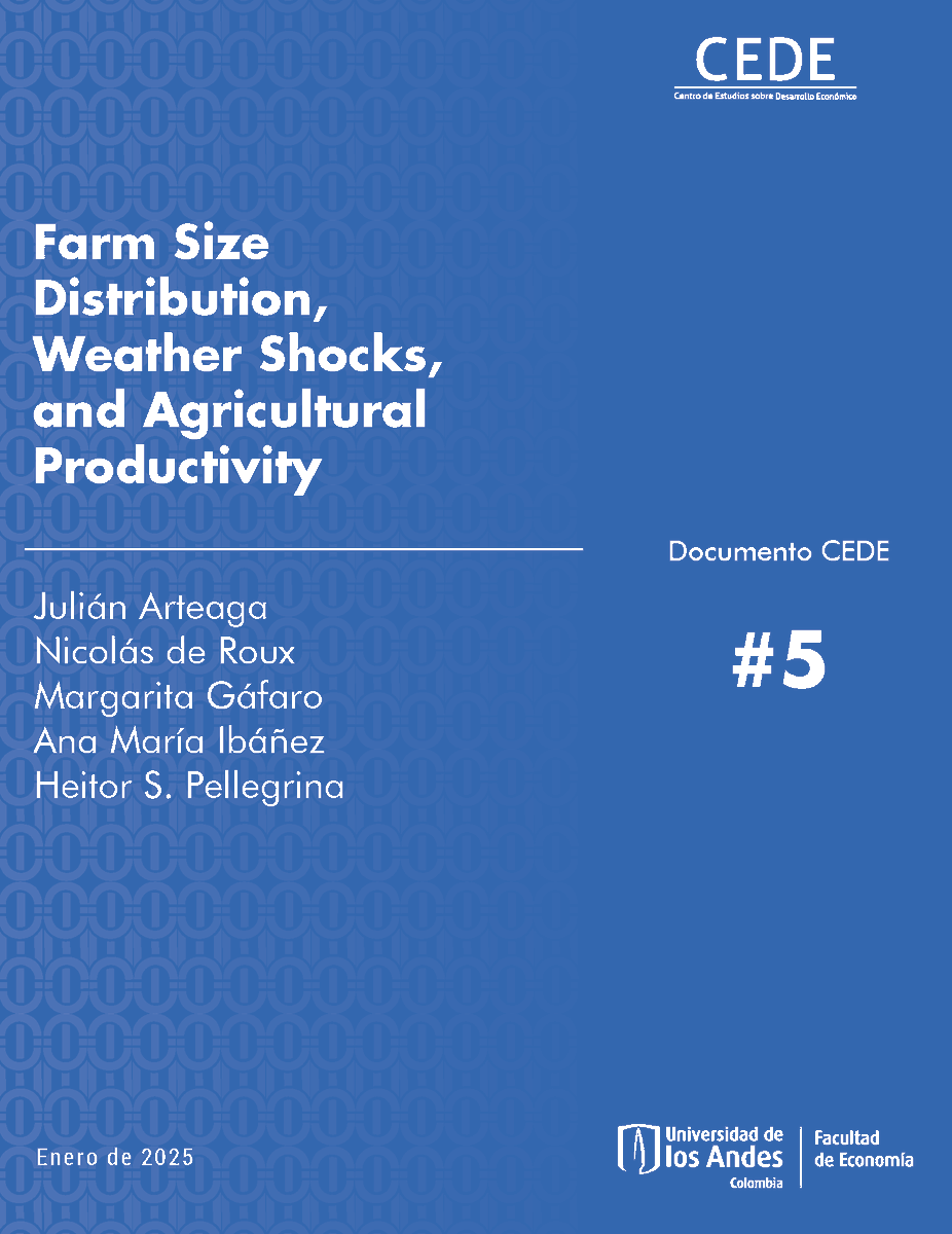 Nicolás de Roux (@nico_de_roux) on Twitter photo We have a new paper working paper out! "Farm Size Distribution, Weather Shocks, and Agricultural Productivity", joint with the amazing <a href="/Arteaga_Jul/">Julian Arteaga</a> <a href="/mgafarog/">Margarita Gáfaro</a> <a href="/anamibanez/">Ana María Ibáñez</a> and <a href="/HPellegrina/">Heitor Pellegrina</a>. bit.ly/40Heol2. <a href="/EconomiaUAndes/">Economía Uniandes</a> short thread 🧵👇 We have a new paper working paper out! "Farm Size Distribution, Weather Shocks, and Agricultural Productivity", joint with the amazing <a href="/Arteaga_Jul/">Julian Arteaga</a> <a href="/mgafarog/">Margarita Gáfaro</a> <a href="/anamibanez/">Ana María Ibáñez</a> and <a href="/HPellegrina/">Heitor Pellegrina</a>. bit.ly/40Heol2. <a href="/EconomiaUAndes/">Economía Uniandes</a> short thread 🧵👇