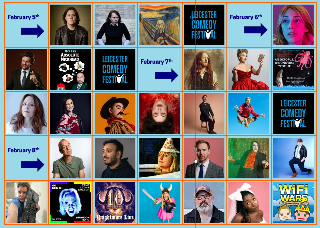 ACMS (@altcommemsoc) on Twitter photo Much excellence heading to <a href="/LeicsComedyFest/">Leicester Comedy Festival</a> at the start of February, go see e.g. @paulsilkywhite, <a href="/AlexFranklinHi/">Alex Franklin</a>, <a href="/MisterABK/">Alasdair Beckett-King</a>, <a href="/aliterative/">Alice R Fraser</a>, <a href="/cheekykita1/">Cheekykita(Sonja quita Doubleday)</a>, <a href="/iamfreyaparker/">Freya Parker</a>, <a href="/lauralexx/">Laura Lexx - Touring NOW!</a>, <a href="/MarjoleinR/">Marjolein Robertson</a>, <a href="/mrmikewozniak/">Mike Wozniak</a>, <a href="/CarolineMabey/">Caroline Mabey</a>, <a href="/Robbotron/">The Dark Room ON TOUR!</a>, @IamRichWilson, <a href="/sophiedukebox/">DUKER</a>... Much excellence heading to <a href="/LeicsComedyFest/">Leicester Comedy Festival</a> at the start of February, go see e.g. @paulsilkywhite, <a href="/AlexFranklinHi/">Alex Franklin</a>, <a href="/MisterABK/">Alasdair Beckett-King</a>, <a href="/aliterative/">Alice R Fraser</a>, <a href="/cheekykita1/">Cheekykita(Sonja quita Doubleday)</a>, <a href="/iamfreyaparker/">Freya Parker</a>, <a href="/lauralexx/">Laura Lexx - Touring NOW!</a>, <a href="/MarjoleinR/">Marjolein Robertson</a>, <a href="/mrmikewozniak/">Mike Wozniak</a>, <a href="/CarolineMabey/">Caroline Mabey</a>, <a href="/Robbotron/">The Dark Room ON TOUR!</a>, @IamRichWilson, <a href="/sophiedukebox/">DUKER</a>...