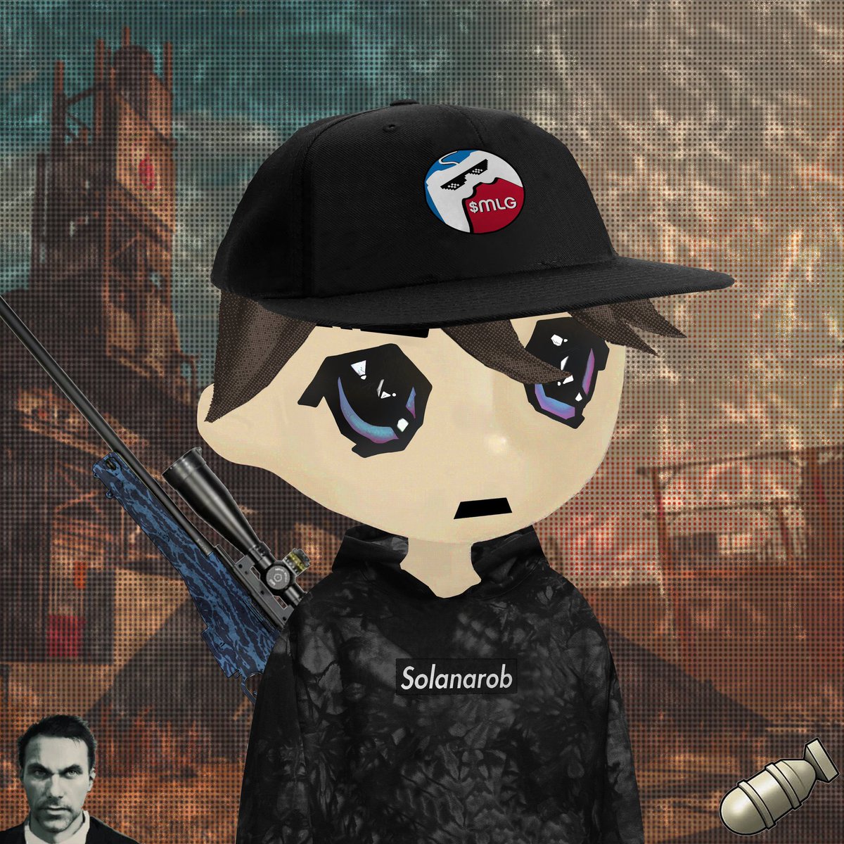 As a honorary to <a href="/SolanaRob/">MLG R◎B</a> , one of the first people believed on $MLG , the back in the time cto leader of the token, We inscribed this 1/1 custom ordered SolanaRob StrapBro.

Thanks for playing.

SWO