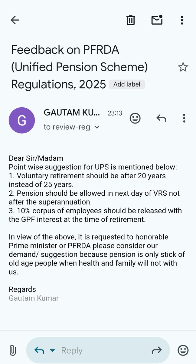 gautymha's tweet photo. Sabhi #NPS employees apna suggestion @PFRDA ko jarur bheje https://t.co/9H2gowSvps