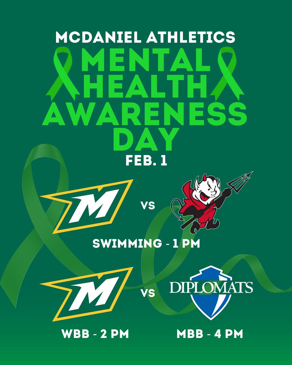 McDaniel College Athletics (@mcdanielsports) on Twitter photo WEAR GREEN‼️🟢🟩
Green is the color of mental health awareness. We have partnered with <a href="/hidden_opponent/">The Hidden Opponent</a> to raise awareness for student-athlete mental health.
#GetOnTheHill #whyd3 WEAR GREEN‼️🟢🟩
Green is the color of mental health awareness. We have partnered with <a href="/hidden_opponent/">The Hidden Opponent</a> to raise awareness for student-athlete mental health.
#GetOnTheHill #whyd3