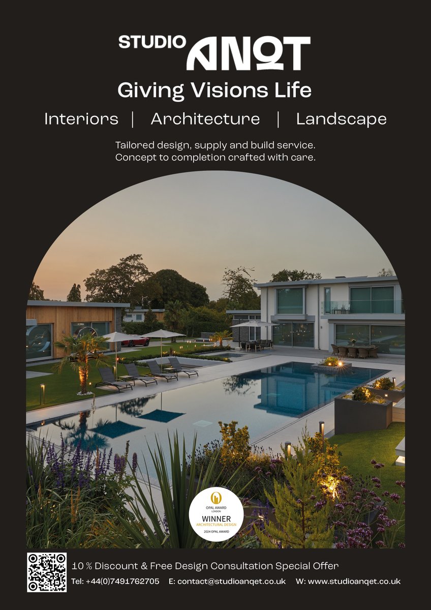 nadaelsaid84's tweet image. Limited Time Offer to New Clients. 
10% discount &amp;amp; free phone design consultation.
Landscape, Interior, Architectural design &amp;amp; planning applications, we’re here to make your vision a reality.
📷Contact us on +447491762705 to book our Award Winning Team. #studioanqet #designoffer
