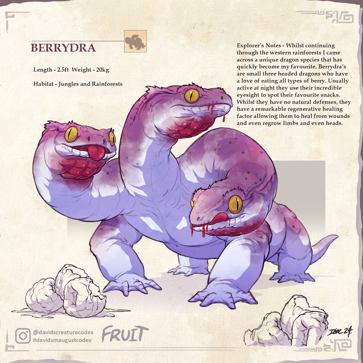 Smaugust Prompt fruit #smaugust #smaugust2024 #creaturedesign #dragondesign #conceptart #creatureart #dragonart #dndmonsters