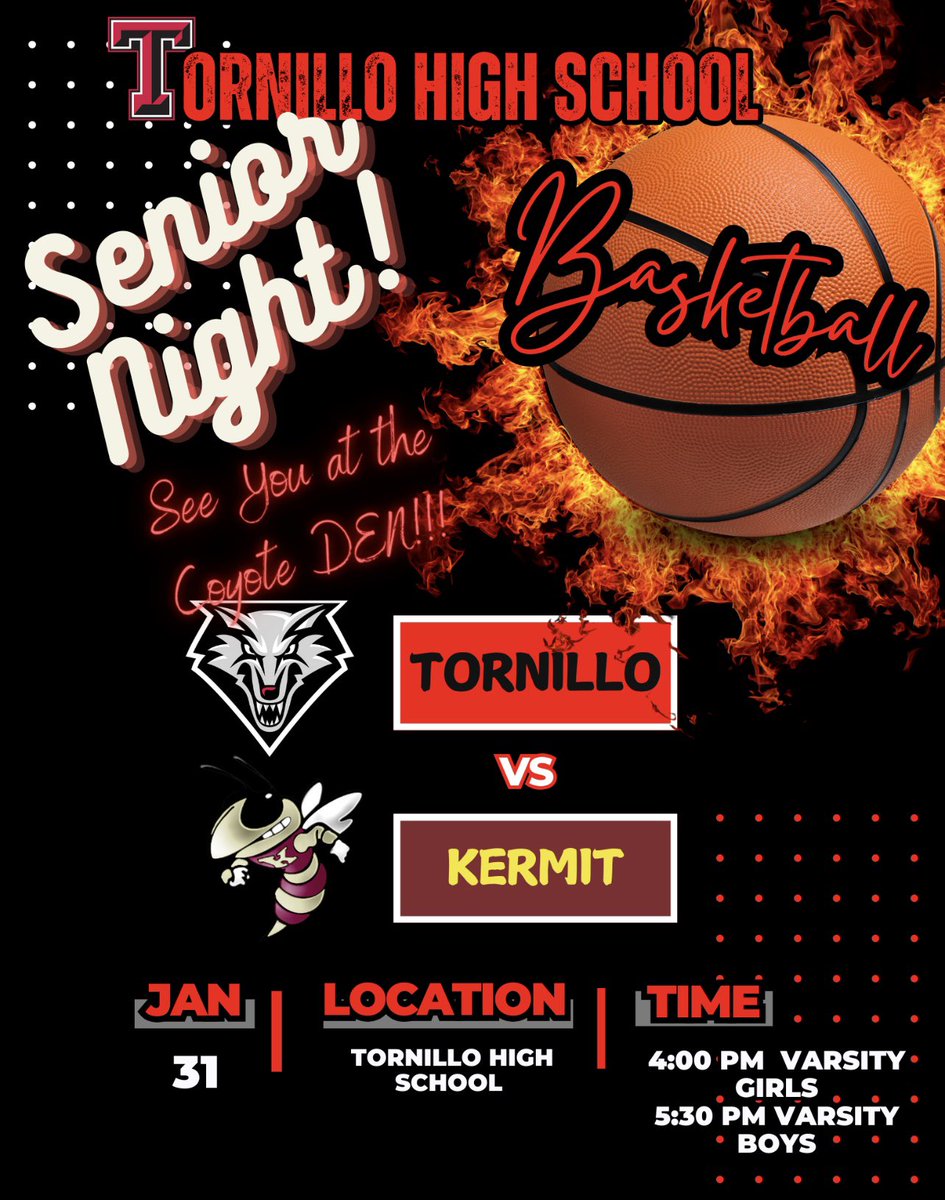Luis Vega (@coachvega2) on Twitter photo 🏀It’s GAME DAY COYOTES!!! Come out and help us recognize our Seniors as they play their last home game. See you at the Den!!! Let’s Go!! #TISDProud <a href="/rvegab_TISD/">Rosy Vega-Barrio</a> <a href="/AOlvera_TISD/">Alejandro Olvera</a> <a href="/AthleticCoyotes/">Tornillo Coyote Athletics</a> <a href="/TornilloISD/">Tornillo I.S.D.</a> <a href="/coachelias01/">Jordi Elias</a> <a href="/BryanJoseph_80/">Bryan</a> <a href="/Jdrh88Reyes/">Josue Daniel Reyes-Herrera</a> 🏀It’s GAME DAY COYOTES!!! Come out and help us recognize our Seniors as they play their last home game. See you at the Den!!! Let’s Go!! #TISDProud <a href="/rvegab_TISD/">Rosy Vega-Barrio</a> <a href="/AOlvera_TISD/">Alejandro Olvera</a> <a href="/AthleticCoyotes/">Tornillo Coyote Athletics</a> <a href="/TornilloISD/">Tornillo I.S.D.</a> <a href="/coachelias01/">Jordi Elias</a> <a href="/BryanJoseph_80/">Bryan</a> <a href="/Jdrh88Reyes/">Josue Daniel Reyes-Herrera</a>