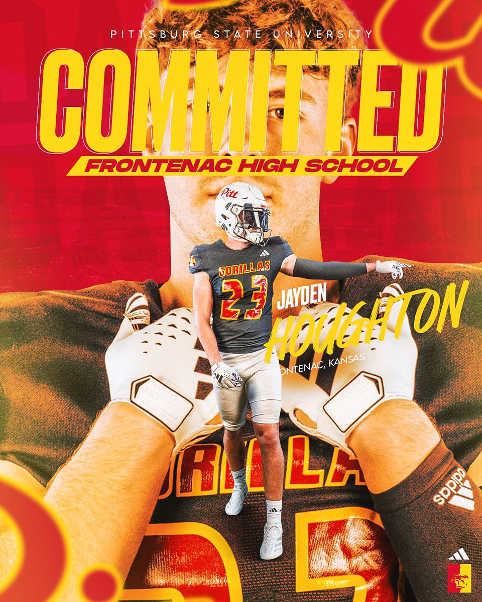jaydenhoughton6's tweet photo. I’m very excited to announce that I will be continuing my academic and athletic career at Pittsburg State University! Thank you to everyone who helped me throughout this process‼️🦍🦍
@CoachTomAnthony @PSUCoachSmith @Gregg_Hollins https://t.co/udDvl7ajQ5