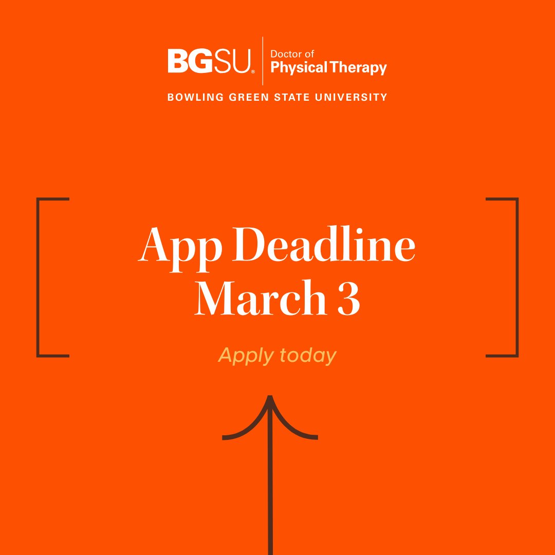 bgsudpt's tweet image. BGSU’s DPT program is the FIRST and ONLY public, 7-semester, hybrid program in the state of Ohio! 💪 
 
There’s still time to apply and start the next chapter of your career! bit.ly/3GTsx2S ✨ 

#BGDPT #FuturePT #PhysicalTherapy