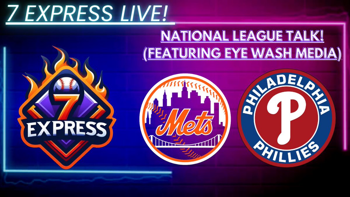 🚨 WE ARE BACK WITH ANOTHER LIVE TONIGHT! 🚨

Join us at 8:45 PM on YouTube &amp; X with special guest <a href="/EyeWashMedia/">Walt</a> as we talk more on the #Mets offseason, the Pete watch, some Phillies talk &amp; some conversation on how the rest of the National League is looking so far!