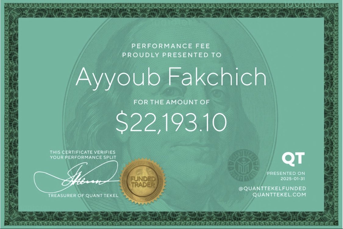AFakchich65914's tweet photo. 3rd payout with @QuantTekel 💚
Big Shoutout to @AlexQuantTekel for always acting class with his traders 🙌🏼 https://t.co/v3IxsCVhA3
