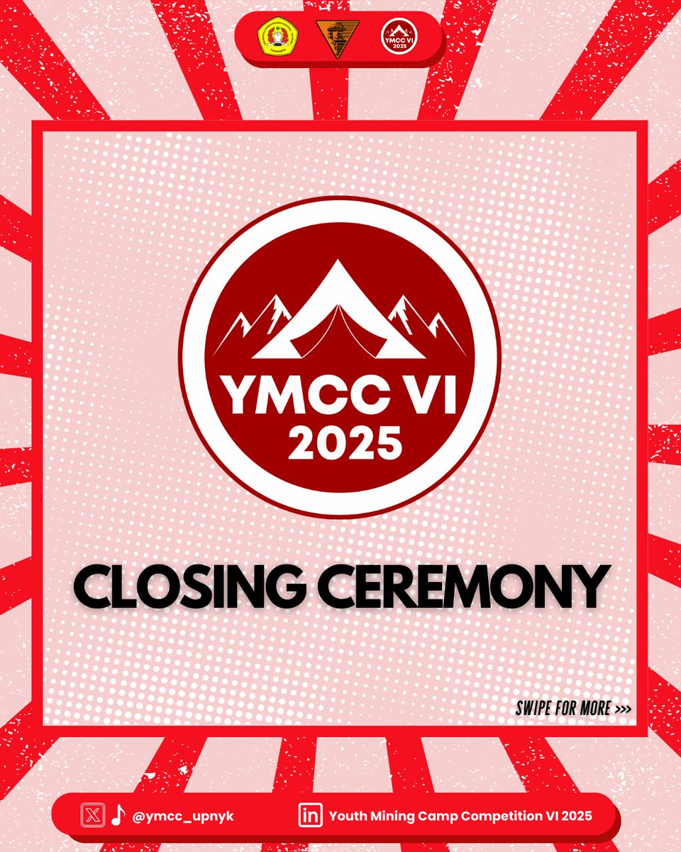 ymcc_upnyk's tweet photo. CLOSING CEREMONY]

The Closing Ceremony of YMCC VI 2025 highlights the journey of innovation, collaboration, and achievement throughout the competition. It features company presentations, award recognitions, and the announcement of winners. Let’s celebrate together !! https://t.co/D9vPSl18n8