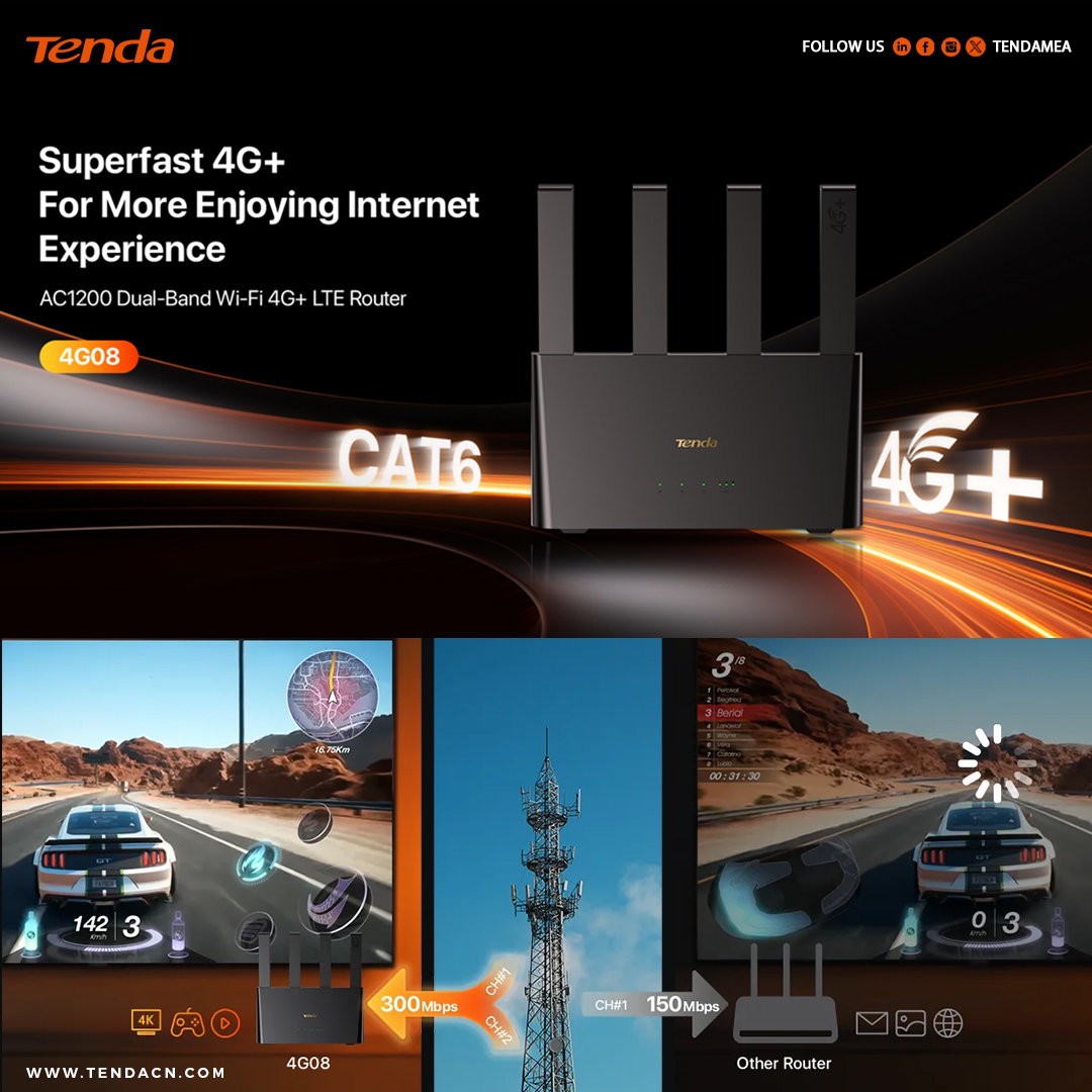 TendaMea's tweet image. 🚀 Stay Connected Anytime, Anywhere! 📡

The AC1200 Dual-Band Wi-Fi 4G+ LTE Router – your ultimate solution for high-speed internet on the go! 📶

Perfect for homes, offices, and remote locations! Stay connected wherever you go. 🚀

#WiFiAnywhere #4GLTERouter #FastConnectivity