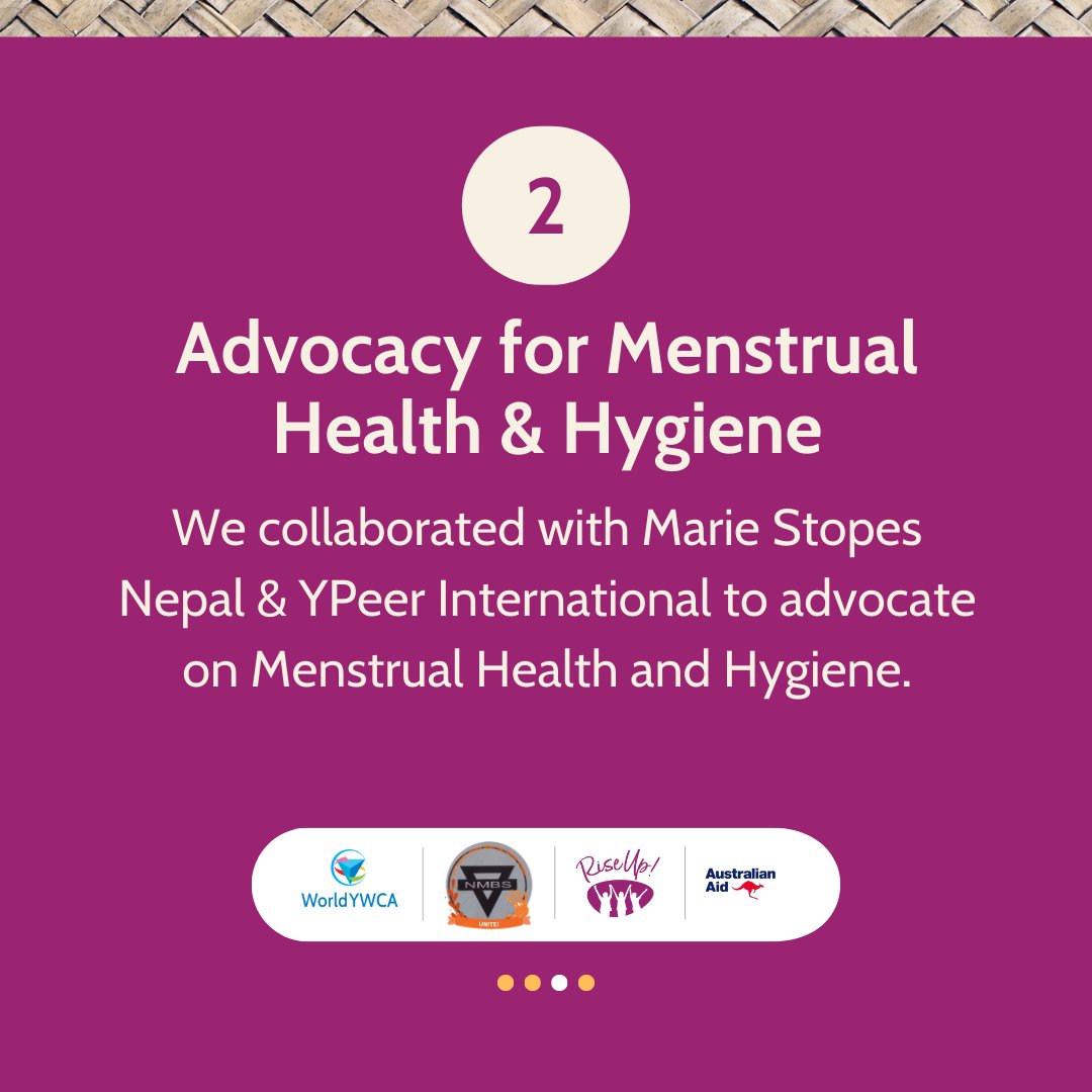 worldywca's tweet photo. Bold, Transformative, Unstoppable—RiseUp! young women in Nepal are leading change!

Despite floods, YWCA Nepal supports women &amp; girls. In months they:
✅ Trained 100 of young women
✅ Advocated on Menstrual Health &amp; Hygiene
✅ Held intergenerational dialogues with faith leaders https://t.co/1dNMym9RSa