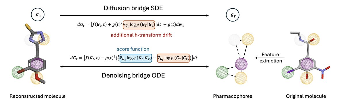BiologyAIDaily's tweet image. Pharmacophore-guided de novo drug design with diffusion bridge

1. Designing bioactive drug molecules is a fundamental challenge in drug discovery. This study introduces PharmacoBridge, a pharmacophore-guided de novo drug design framework using diffusion bridge models to generate…