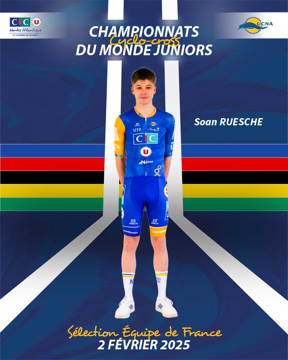 cicprocyclingac's tweet photo. 🇫🇷 ℂ𝕙𝕒𝕞𝕡𝕚𝕠𝕟𝕟𝕒𝕥𝕤 𝕕𝕦 𝕞𝕠𝕟𝕕𝕖 🇫🇷
ℂ𝕪𝕔𝕝𝕠 ℂ𝕣𝕠𝕤𝕤 Ce dimanche, Soan Ruesche représentera fièrement nos couleurs à Liévin lors des championnats du monde de cyclo cross ! 🌈
#academiducyclisme #ucna #cyclocross #lievin https://t.co/i9APoYEC9c