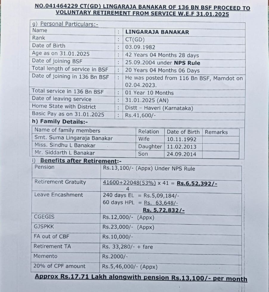20 साल देश सेवा करने के बाद BSF जवान की 13100 रूपए पेंशन बन रही है NPS में ।। क्या ये सब GOVERNMENT की KNOWLEDGE में नहीं है ।।

CAPF के जवान जिस तरह से उनकी DUTY है क्या वे OPS के हकदार नहीं हैं?