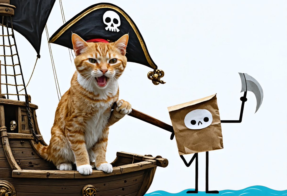 MisterButterss's tweet photo. 🏴‍☠️ DAY 5: WALKING THE PLANK!

Paper paws tried to shake our ship? Big mistake... Captain Butters giving a free swimming lesson! 🗡️

"The sea isn't for the weak pawed" - Capt. Butters, while poking another degen overboard 😾

@solana @a1lon9 @orangie @RaydiumProtocol #memecoins https://t.co/vSBUEPhVkm