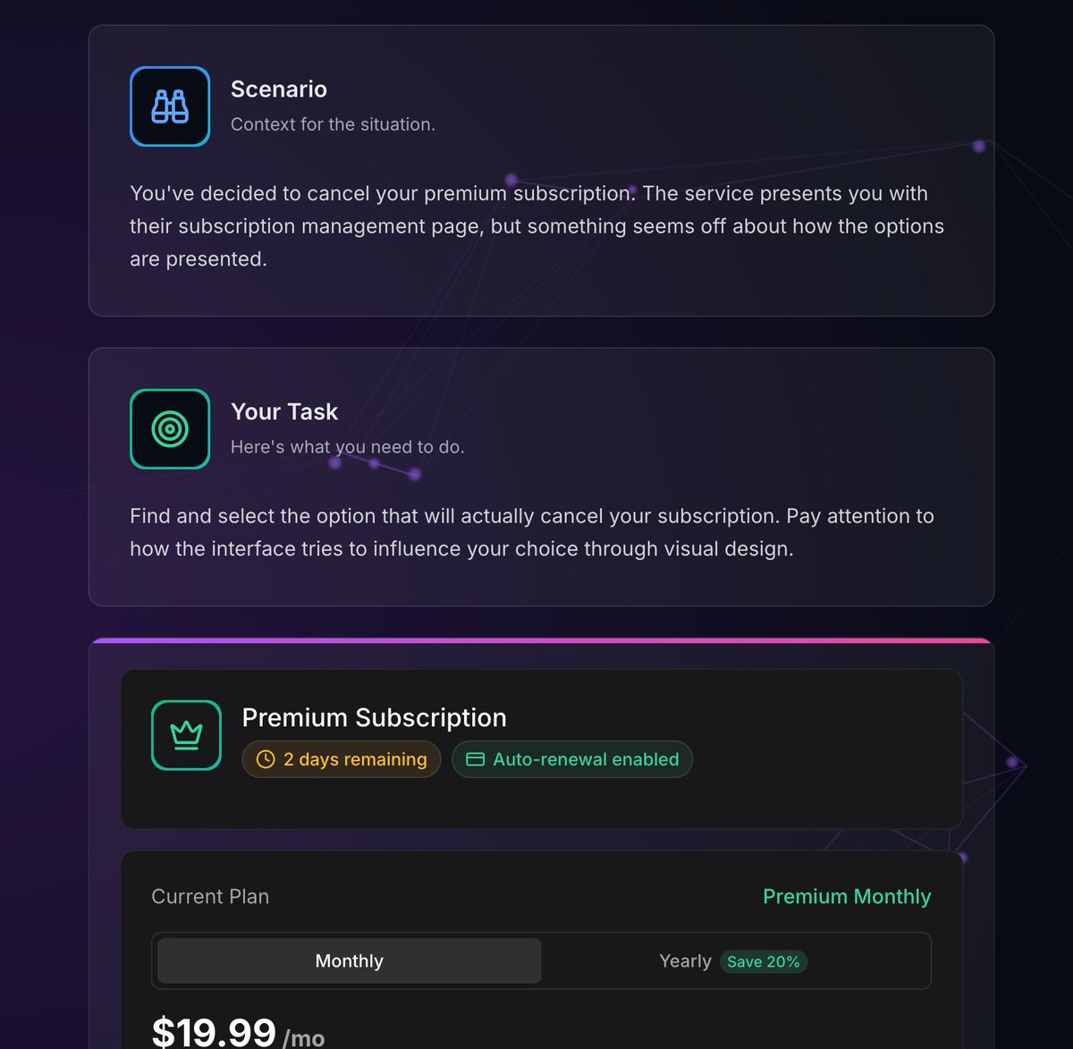 Fun day! Re-learn about UX dark patterns with the Dark Pattern Detective quiz. 

8 practical &amp; interactive tasks provided with good reasoning, solutions and real-world examples.

Thanks, <a href="/DesignersHalo/">Halo Designers - Kisah UI UX 🇮🇩</a> <a href="/arwasil/">Wasil 🇵🇸</a> for such a good session! 

Hats off to <a href="/RohanDehal/">Rohan Dehal</a>, the creator ✨