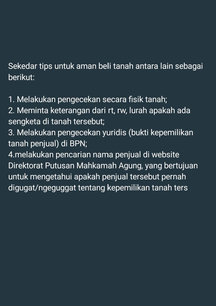 lpuk5650's tweet photo. @kamentrader Tips aman beli tanah/rumah https://t.co/PMMUBjLeMv