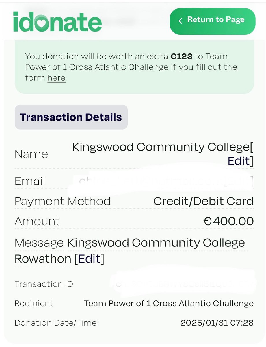 "Together, we've made a difference! 🎉 Thanks to your generosity during our Rowathon last week, we’ve raised €400 for Team Power of One 🙌 Every contribution counts!  Proud of our community for coming together to support this great cause. <a href="/Teampowerof1/">Team Power of 1</a> <a href="/Kingswoodcc16/">Kingswoodcc</a>