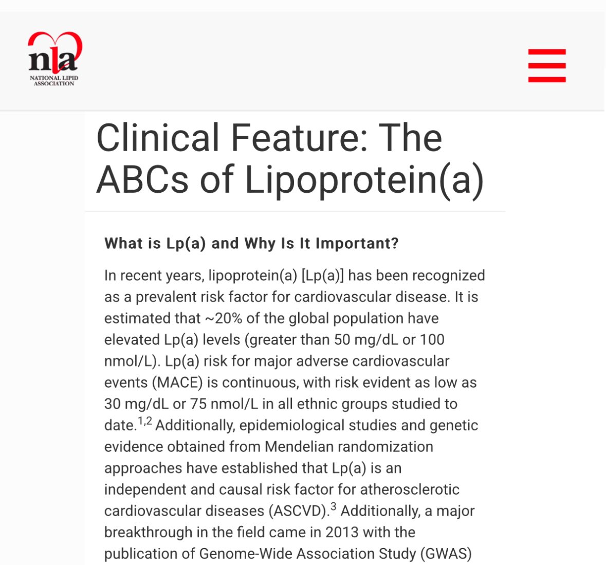 <a href="/Drlipid/">Thomas Dayspring</a> <a href="/ArsenaultBenoit/">Benoit Arsenault</a> <a href="/nationallipid/">National Lipid Association</a> <a href="/society_eas/">European Atherosclerosis Society</a> <a href="/atherosociety/">International Atherosclerosis Society (IAS)</a> <a href="/FamilyHeartFdn/">Family Heart Foundation</a> <a href="/fhpatienteurope/">FH Europe Foundation</a> Yes! We need more Lp(a) awareness. lipid.org/lipid-spin/sum…