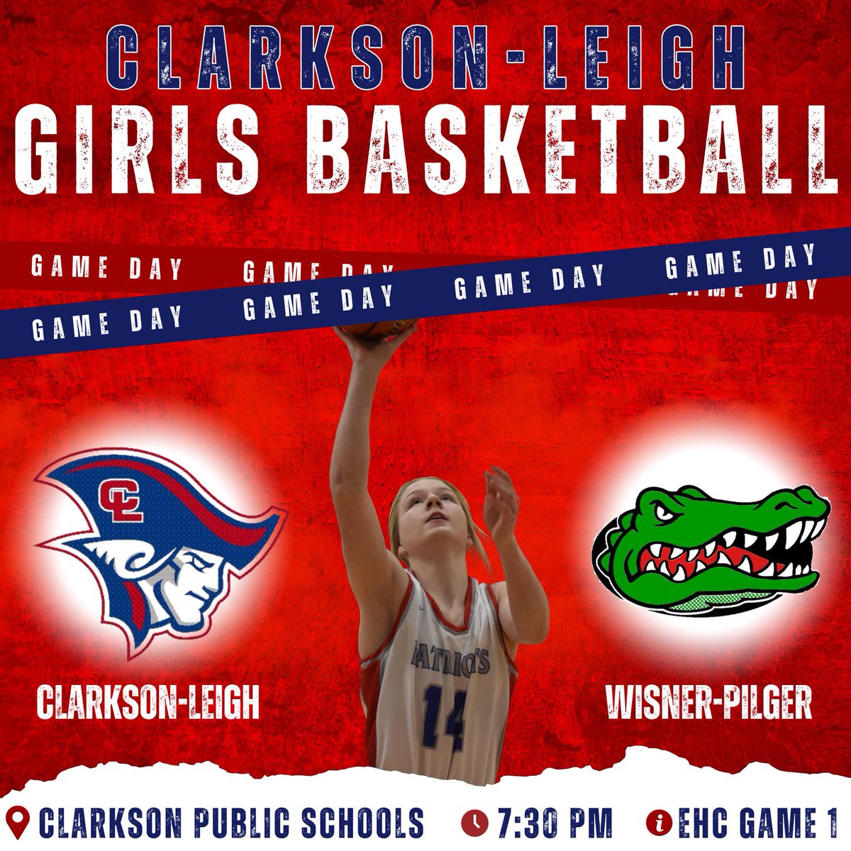The first round of the 2025 East Husker Conference Tournament is here, and it’s a rematch against Wisner-Pilger! Come enjoy some great basketball tonight in Clarkson. 🏀

🆚: Wisner-Pilger
🕖: 7:30 PM
💻: m.youtube.com/watch?v=7OSyoI…
📍: Clarkson Public Schools