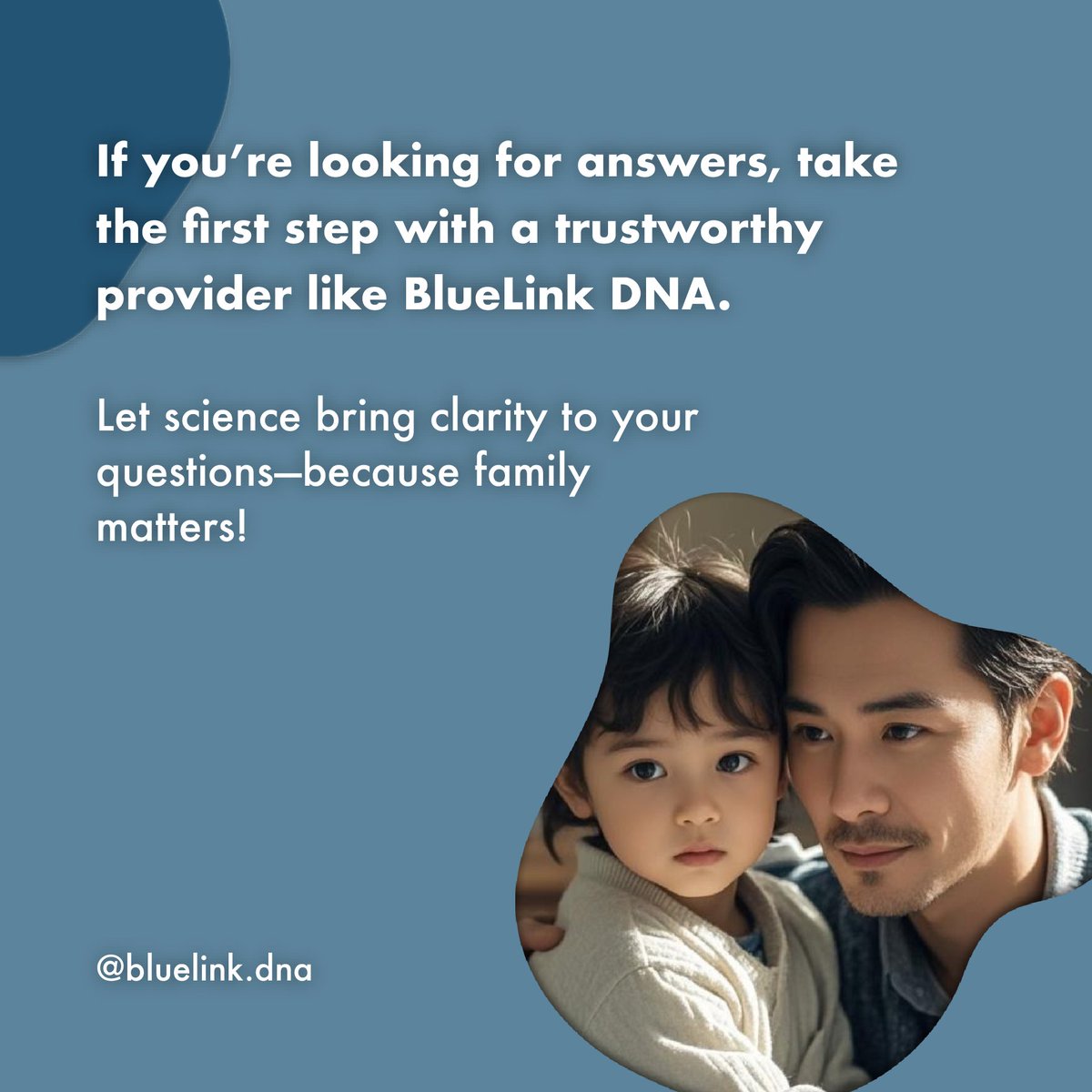 BluelinkDna's tweet image. Ever wondered how DNA reveals family secrets? 🧬✨   

Ready to unlock clarity? 🔓Follow @bluelink.dna, or visit bluelinkdna.com 🧑‍🔬

#paternitytest #dnascience #bluelinkdna #familymatters #geneticclarity #medical #geneticist