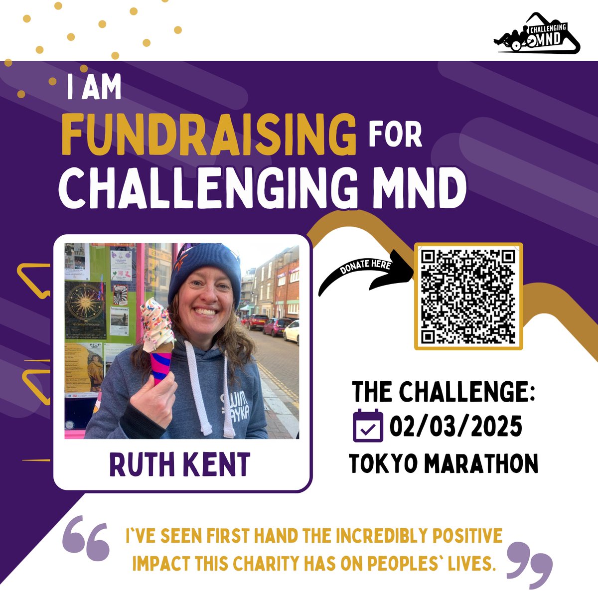 👏🏻 Ruth is fundraising for Challenging MND! This March, Ruth is taking on the Tokyo Marathon! Every step she takes will be helping to make a difference in the lives of those who need it most 💜
Donate now and support the cause ➡ justgiving.com/page/ruthandbe…
#TokyoMarathon2025 #mnd