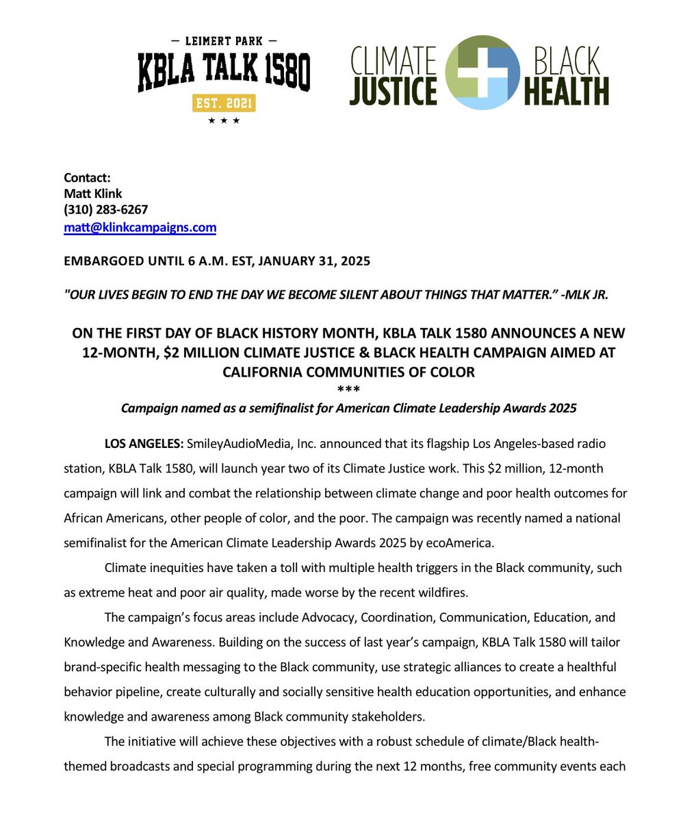 tavissmiley's tweet photo. #kbla1580 #unapologeticallyprogressive #realtavissmileyshow #climatejustice #climatejusticecampaign #communitiesofcolor #specialannouncement #kblaclimatejusticecampaign #kblaclimateplusblackhealth #blackwellness
#blackhealth #blackcommunities #blackhealthmatters https://t.co/SuoW8HpT3s
