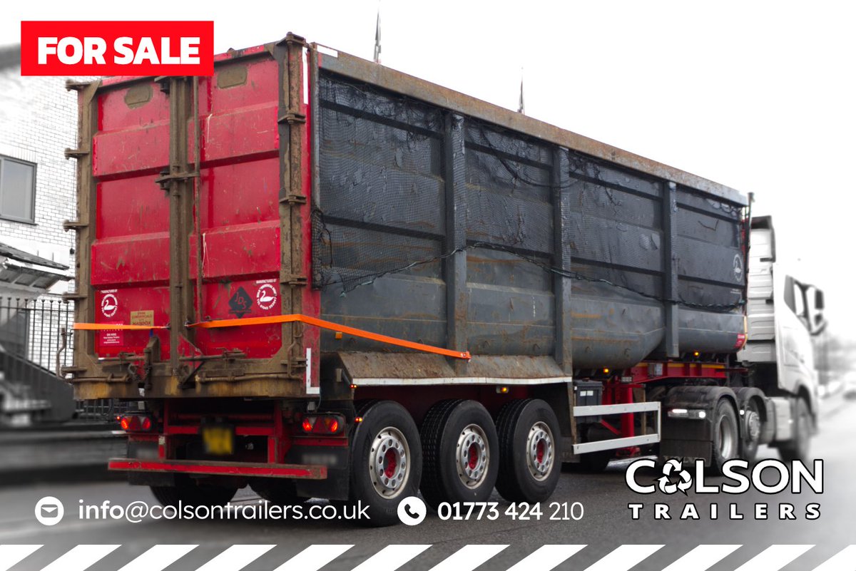 ColsonTrailers's tweet photo. 🚨 x1 USED Swan Scrap Tipper 🚨

2021 plate, 80yd³ bulk, straight trailer. Features: Good tyres, Ali wheels, Gullwing sheet, SOB weigher &amp; MOT.

📍 Heanor, Derbyshire, UK
☎️ 01773 424 210 | 📩 info@colsontrailers.co.uk

POA – Secure yours today!

#ForSale #HeavyDuty  #Tipper https://t.co/KdiETNpXYC