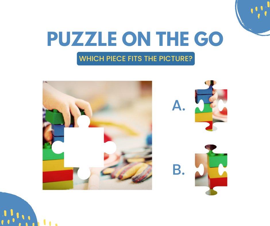 msbehaviorsvcs's tweet image. Which piece fits the picture? 🤔

Interactive activities like this one are great for sharpening problem-solving and visual-motor skills! Comment your answer below: A or B? 💬

#kidsgames #makingmeaningfulchanges