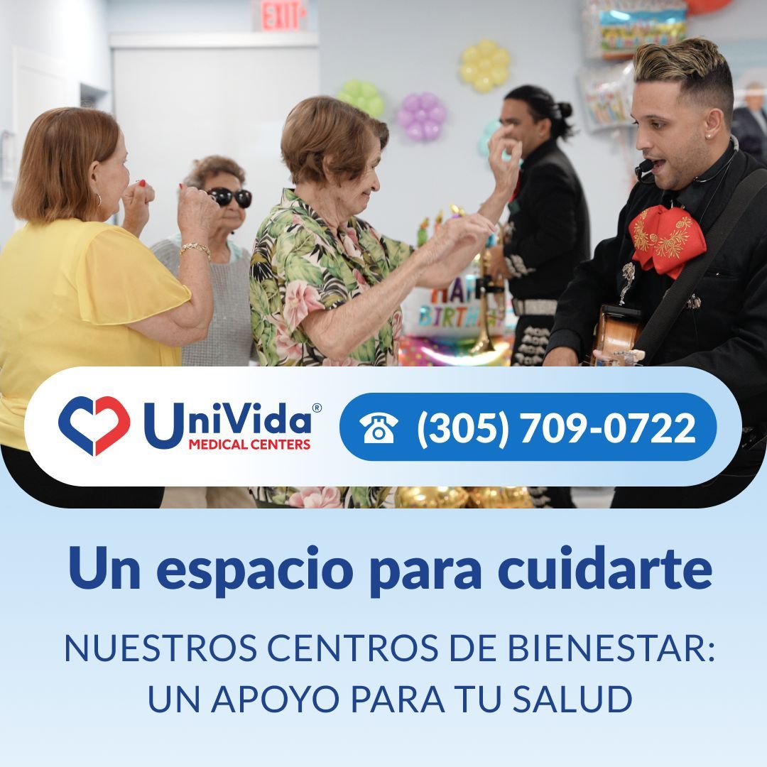 🎯 Conéctate, recupérate, fortalece. Ya sea que necesites apoyo emocional, orientación social o actividades físicas, nuestros programas están diseñados para cuidar de ti de manera integral. 

UniVida Medical Centers  
☎️(305) 709-0722  
unividamedicalcenters.com