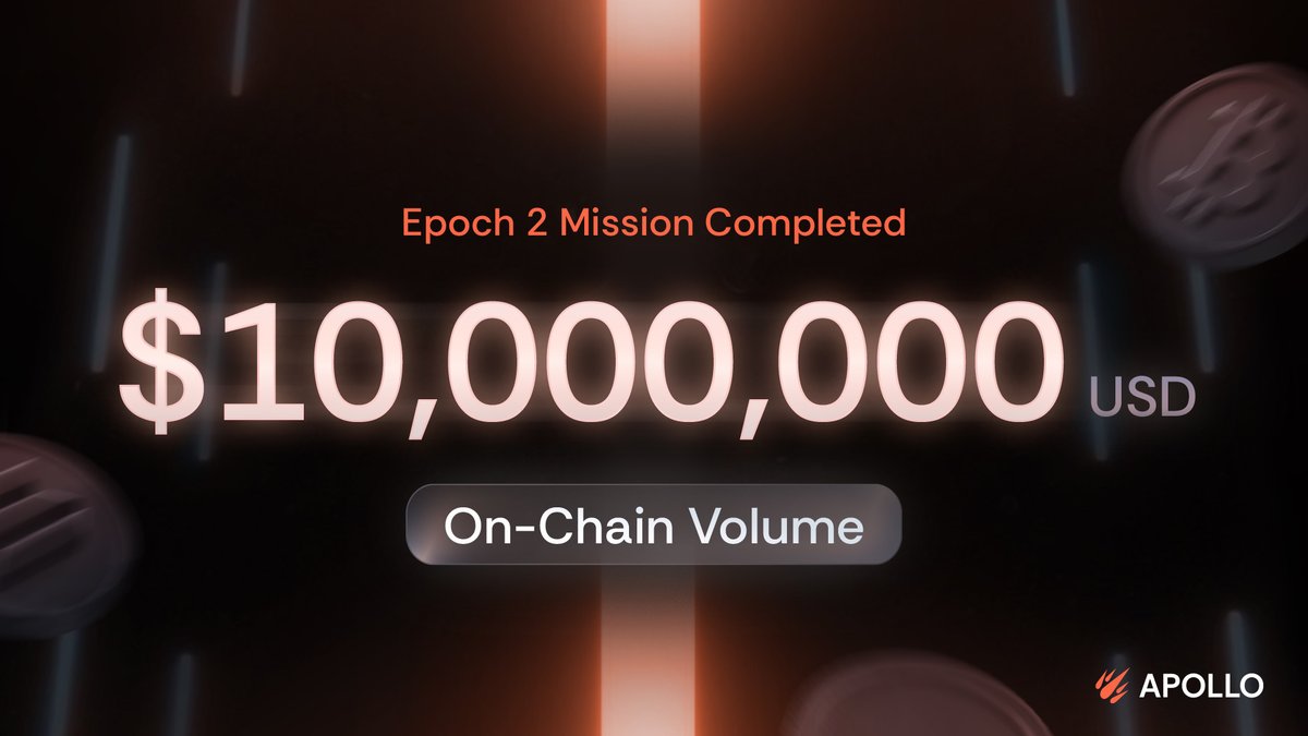 BREAKING: $10M+ USD ON-CHAIN VOLUME on APOLLO Epoch 2 Mission completed.  50.42 $zBTC has been minted on Solana, with 344 successful interactions  between Bitcoin and Solana, paving the way for the future.
