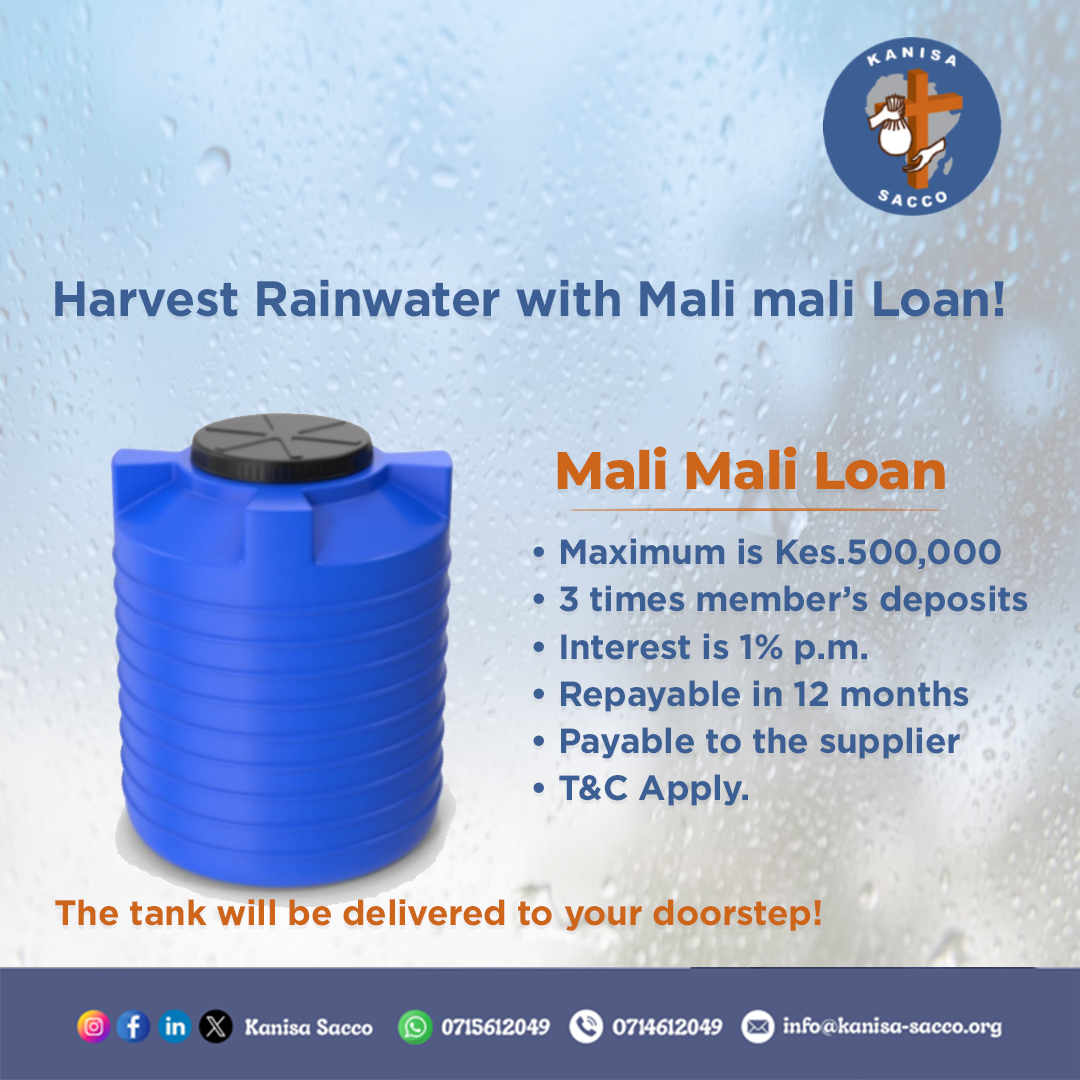 Are you planning to buy water tanks or harvest water this rainy season? Apply for Mali mali loan and get up to KES 500,000. We’ll deliver your water tank straight to your doorstep! Secure your water supply today! #loans