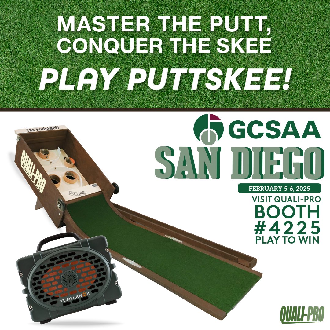 NEXT WEEK!! 🙌
Master the putt, conquer the skee–Play Puttskee! Next month, February 5-6th, stop by booth #4225 and try your luck at Puttskee for a chance to win one of two Turtlebox speakers! 
#GCSAAConference #ProfessionalTurf #Booth4225