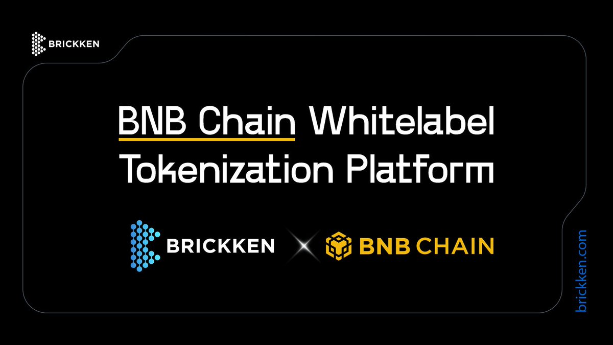 Brickken's tweet image. 🚀 Introducing the Brickken x BNB Chain Tokenization Platform! 🔥

The future of RWA tokenization is here! With Brickken's solution on @BNBCHAIN, businesses can now seamlessly create, manage, and distribute digital assets—from equity to bonds—on a low-fee, high-speed blockchain.…