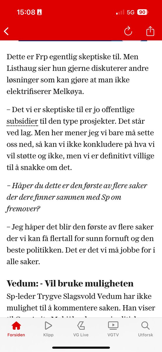 Komisk når Sylvi Listhaug går ut mot subsidier til prosjekter som Melkøya. Det viktigste subsidiet der er oljeskattepakken hun forhandlet opp under pandemien.