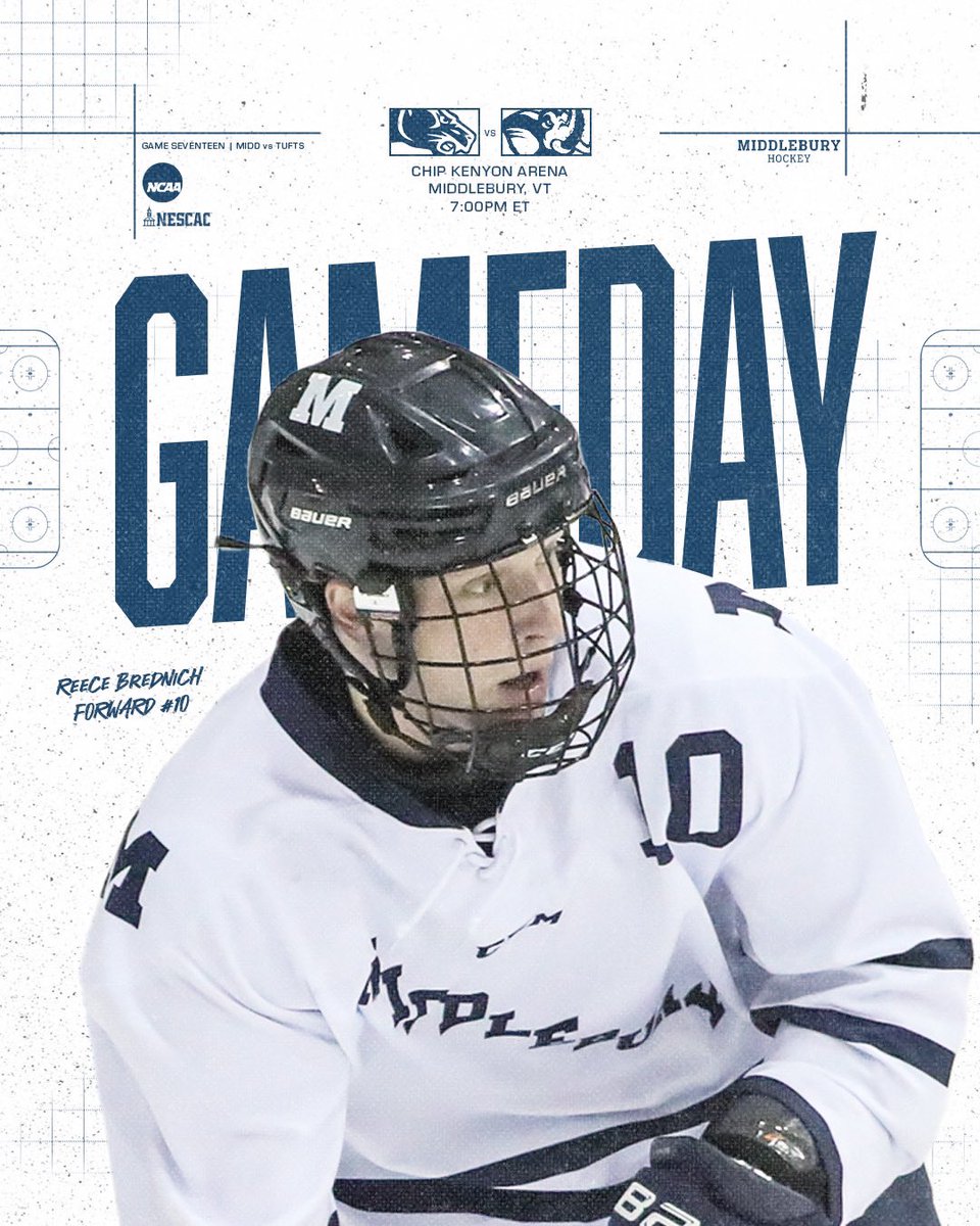 BACK HOME IN THE JUNGLE
The Panthers return home to host Tufts in a massive NESCAC battle. 

📍Middlebury, VT
⏰7:00pm
📺NSNsports.net