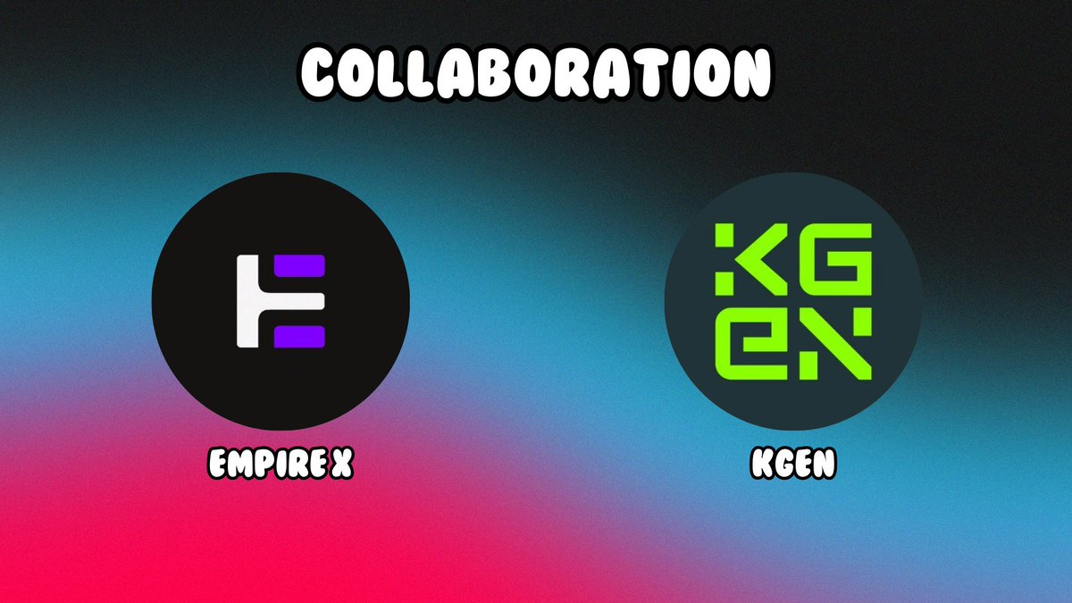 We’re so happy to collaborate with
<a href="/KGeN_IO/">KGeN 🟩</a> to bring you an exciting chance to win the wl !   

1- Follow <a href="/KGeN_IO/">KGeN 🟩</a> <a href="/the_empirex_/">The EmpireX</a>
2- Like &amp; Retweet this post 
3- Join Discord for more details !!