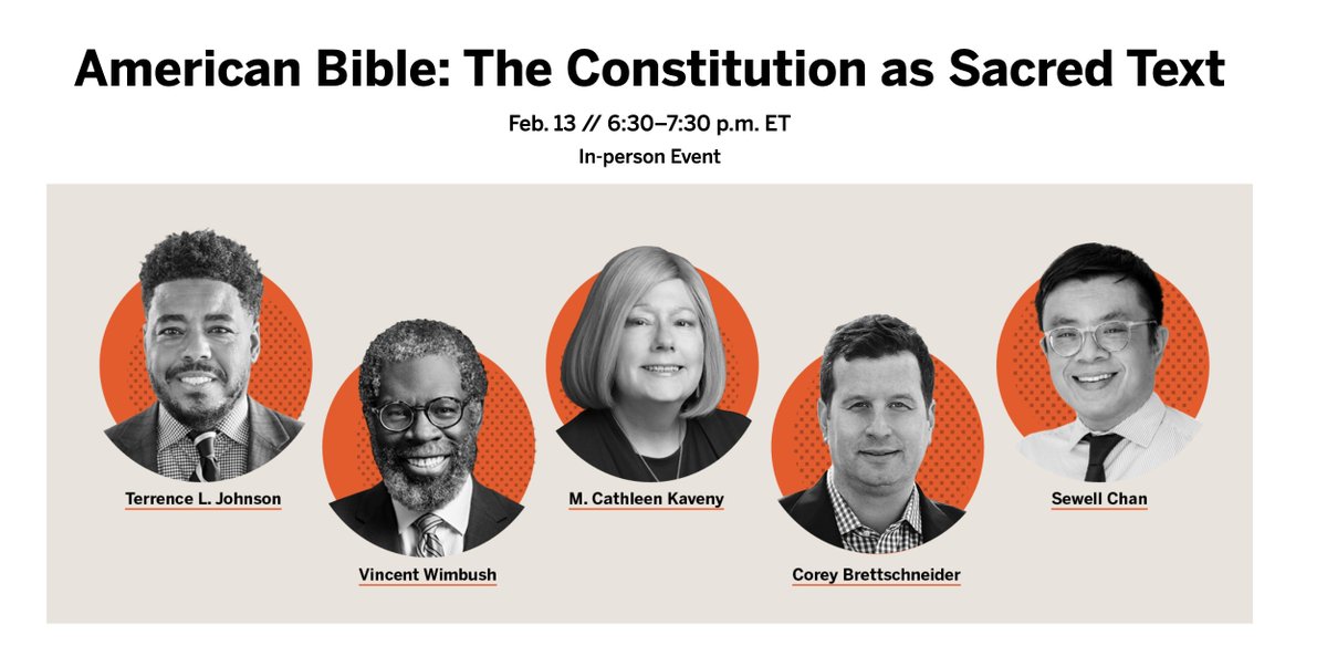 Our friend Cathy Kaveny will be in NYC in a couple weeks — discussing religion and our understanding of the Constitution. 

Register here! 
brennan.swoogo.com/americanbible/…