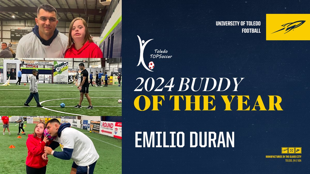 Toledo Football (@toledofb) on Twitter photo Congrats to <a href="/EmilioDuran2023/">EmilioDuran</a> for being named Toledo TOPSoccer "Buddy of the Year" for his volunteer work with youngsters with diverse abilities! #TeamToledo Congrats to <a href="/EmilioDuran2023/">EmilioDuran</a> for being named Toledo TOPSoccer "Buddy of the Year" for his volunteer work with youngsters with diverse abilities! #TeamToledo
